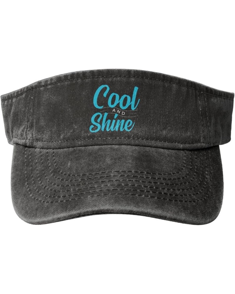 Cool and Shine Sun Visor Hats for Women Men Sun Hat Cotton Golf Hat Vintage Baseball Cap Black $11.33 Visors