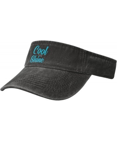 Cool and Shine Sun Visor Hats for Women Men Sun Hat Cotton Golf Hat Vintage Baseball Cap Black $11.33 Visors