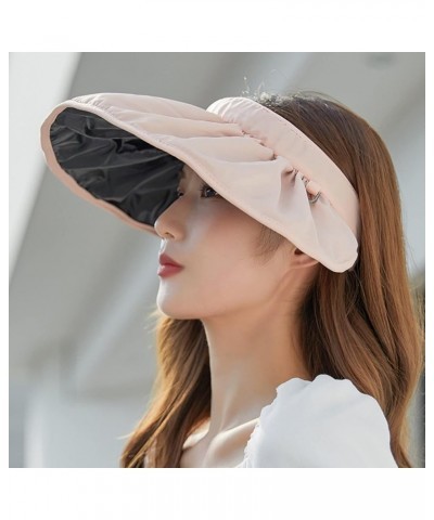 Women Sun Folding Hairband Hairpin Sun Hat Cotton Hats Women B-pink $11.03 Sun Hats