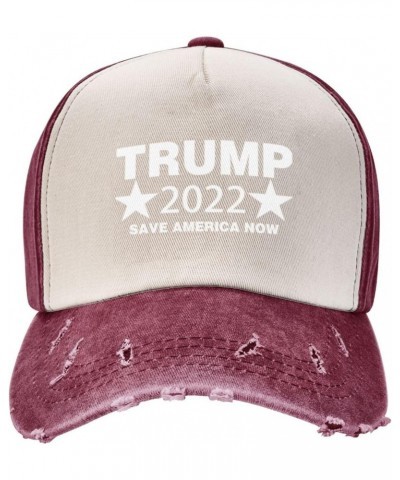 Trump 2022 Save America Upgrade Your Style with Funny Adjustable Cotton Baseball Caps for Men and Women Dark Red $15.44 Baseb...