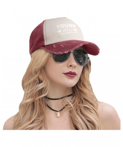 Trump 2022 Save America Upgrade Your Style with Funny Adjustable Cotton Baseball Caps for Men and Women Dark Red $15.44 Baseb...