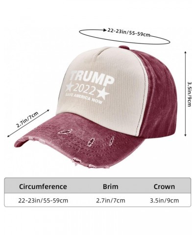 Trump 2022 Save America Upgrade Your Style with Funny Adjustable Cotton Baseball Caps for Men and Women Dark Red $15.44 Baseb...