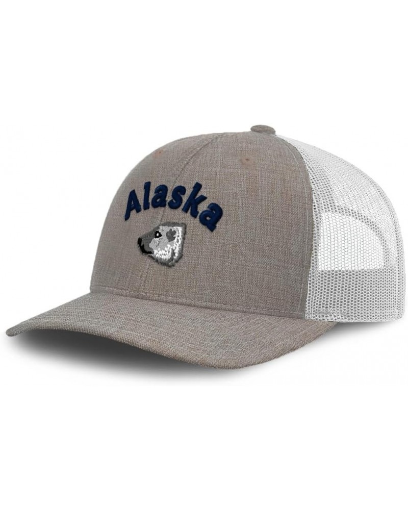 Trucker Hat Baseball Cap Alaska Polar Bear Cotton Dad Hats for Men & Women Heather Khaki White $13.00 Baseball Caps