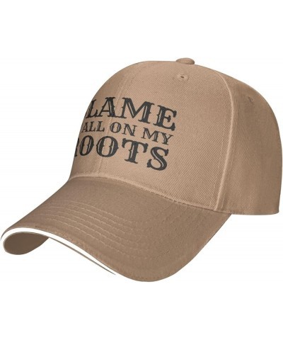 Blame-It-All-On-My-Roots Hat for Men Women Baseball Cap Trucker Hat Dad Hat Natural $14.87 Baseball Caps