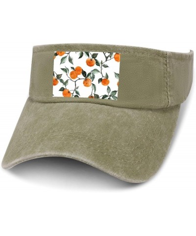 Yellow Persimmon Pattern Sun Visor Hat Sunscreen Visor Cap Sport Empty Top for Men Women Baseball Cap Sports Sun Visor Caps B...