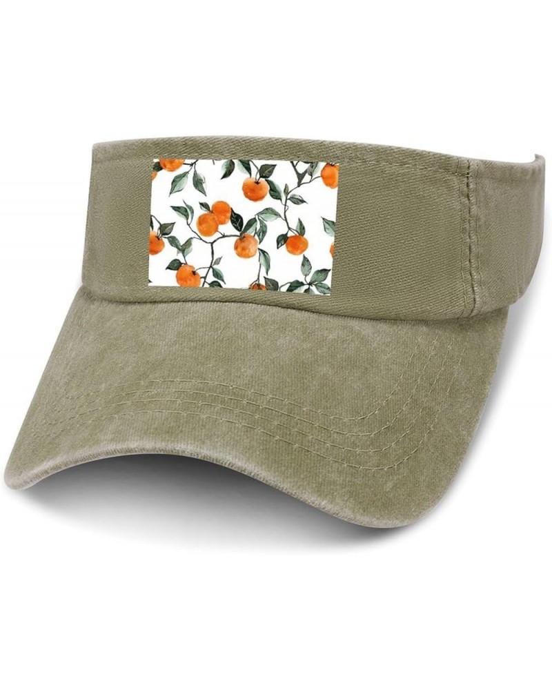 Yellow Persimmon Pattern Sun Visor Hat Sunscreen Visor Cap Sport Empty Top for Men Women Baseball Cap Sports Sun Visor Caps B...