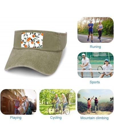 Yellow Persimmon Pattern Sun Visor Hat Sunscreen Visor Cap Sport Empty Top for Men Women Baseball Cap Sports Sun Visor Caps B...