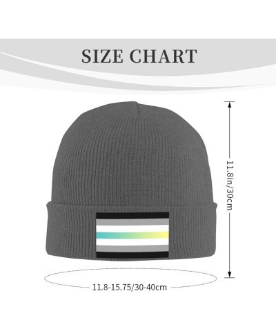 Librafluid Masculine Nonbinary Pride Flag Cozy Knitted Hat for Winter - Warm Comfort Black Deep Heather $13.54 Skullies & Bea...