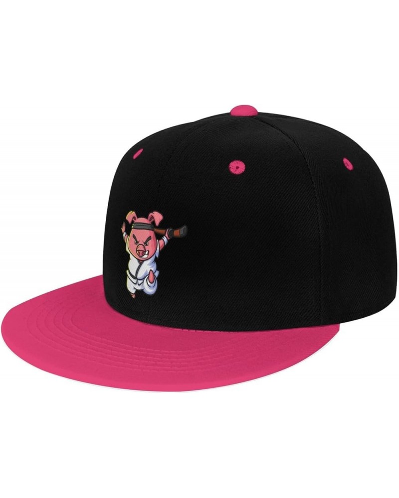 Raging Pig Snapback Hat for Men Women Baseball Cap Trucker Flat Bill Hats Dad Caps Pink $13.57 Baseball Caps