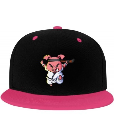 Raging Pig Snapback Hat for Men Women Baseball Cap Trucker Flat Bill Hats Dad Caps Pink $13.57 Baseball Caps