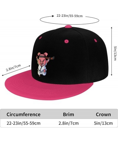 Raging Pig Snapback Hat for Men Women Baseball Cap Trucker Flat Bill Hats Dad Caps Pink $13.57 Baseball Caps