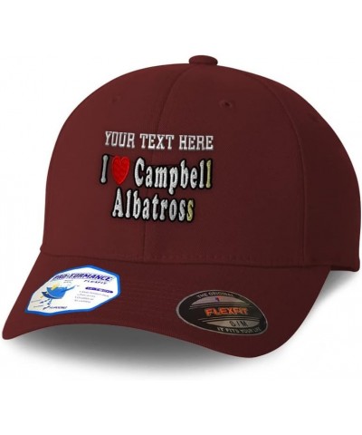 Flexfit Hats for Men & Women I Love Campbell Albatross Birds Polyester Dad Hat Baseball Cap Burgundy Personalized Text Here $...