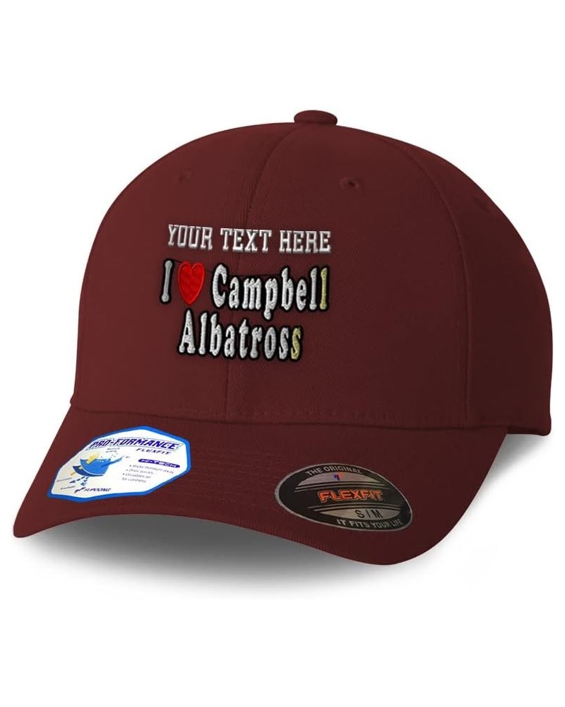 Flexfit Hats for Men & Women I Love Campbell Albatross Birds Polyester Dad Hat Baseball Cap Burgundy Personalized Text Here $...