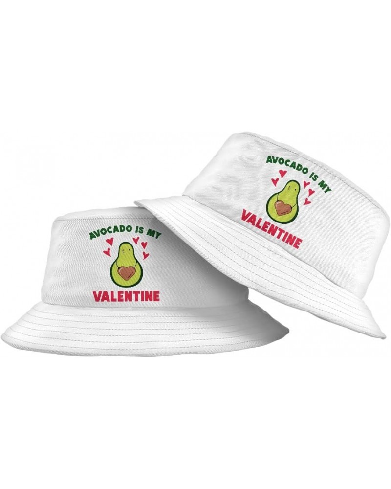 My Valentine Bucket Hat - Avocado Themed Hat - Love Print Bucket Hat White $25.79 Bucket Hats