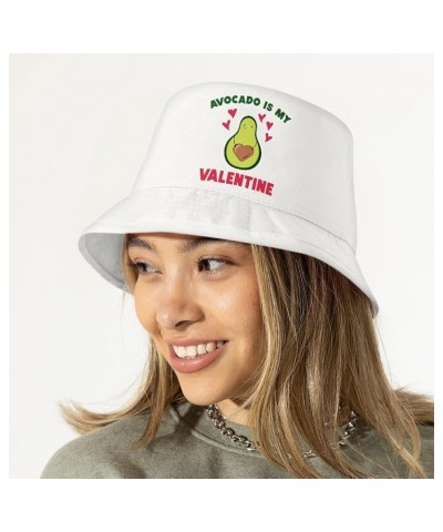 My Valentine Bucket Hat - Avocado Themed Hat - Love Print Bucket Hat White $25.79 Bucket Hats