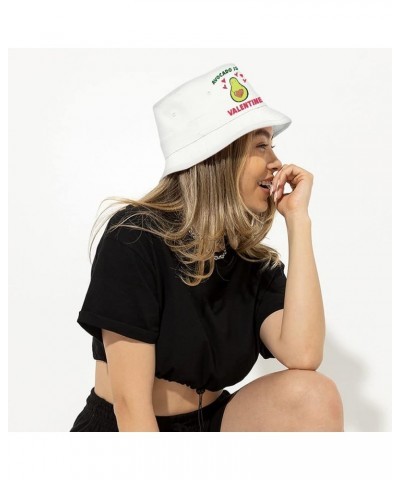 My Valentine Bucket Hat - Avocado Themed Hat - Love Print Bucket Hat White $25.79 Bucket Hats