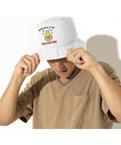 My Valentine Bucket Hat - Avocado Themed Hat - Love Print Bucket Hat White $25.79 Bucket Hats