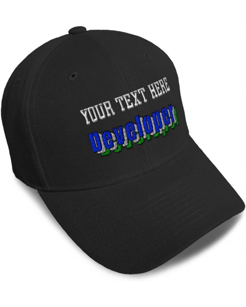 Custom Baseball Cap Developer Web Acrylic Code Dad Hats for Men and Women Black Personalized Text Here $11.04 Baseball Caps