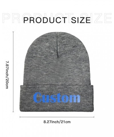 Custom Winter Hat Beanie for Men & Women, Personalized Print Image/Text Knit Cap Hats Grey $8.39 Skullies & Beanies