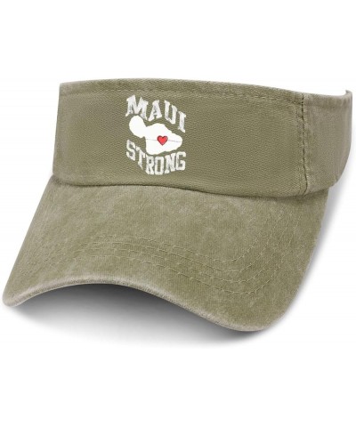 Maui Hawaii Strong Ponytail Hats for Women Humor Tennis Hats for Men Beach Hat Pray for Maui Hawaii Cricket Hat Beige-style $...