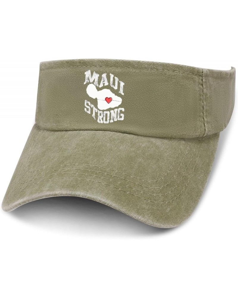 Maui Hawaii Strong Ponytail Hats for Women Humor Tennis Hats for Men Beach Hat Pray for Maui Hawaii Cricket Hat Beige-style $...