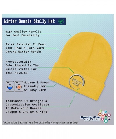 Custom Beanies for Men Banjo Man Embroidery Music Winter Hats for Women Acrylic Skull Cap 1 Size Yellow Design Only $14.10 Sk...