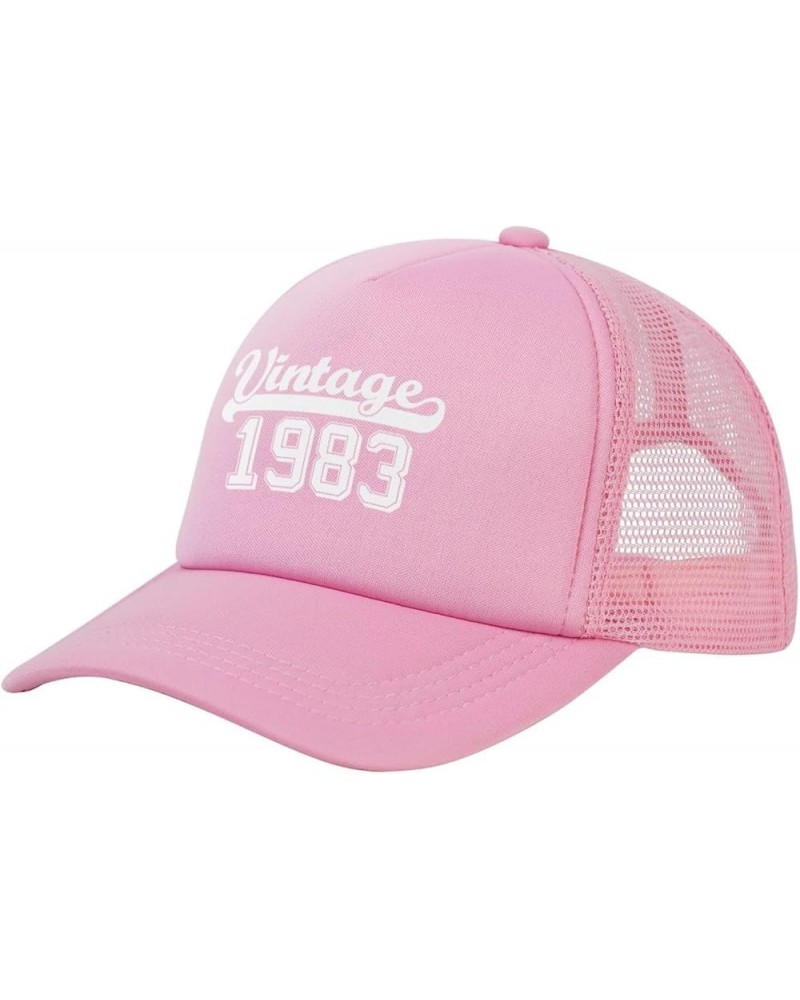 Funny Vintage 1983 40th Birthday Gifts Trucker Hat Women Mesh Baseball Cap Cowboy Hat Men Dad Hat Snapback Hat Black Pink $10...