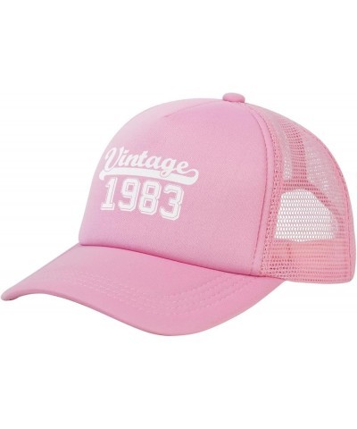 Funny Vintage 1983 40th Birthday Gifts Trucker Hat Women Mesh Baseball Cap Cowboy Hat Men Dad Hat Snapback Hat Black Pink $10...