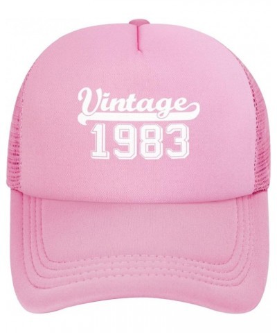 Funny Vintage 1983 40th Birthday Gifts Trucker Hat Women Mesh Baseball Cap Cowboy Hat Men Dad Hat Snapback Hat Black Pink $10...