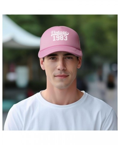 Funny Vintage 1983 40th Birthday Gifts Trucker Hat Women Mesh Baseball Cap Cowboy Hat Men Dad Hat Snapback Hat Black Pink $10...