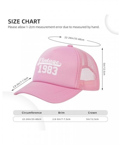 Funny Vintage 1983 40th Birthday Gifts Trucker Hat Women Mesh Baseball Cap Cowboy Hat Men Dad Hat Snapback Hat Black Pink $10...