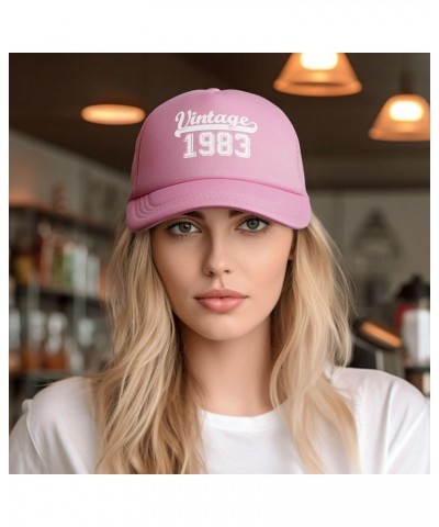 Funny Vintage 1983 40th Birthday Gifts Trucker Hat Women Mesh Baseball Cap Cowboy Hat Men Dad Hat Snapback Hat Black Pink $10...