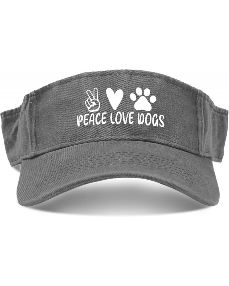 Peace Love Dogs Hat Visor Hats for Men Sun Visor Uv Protection Sun Visor Hat Light Grey $8.60 Visors