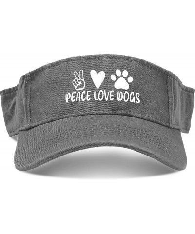 Peace Love Dogs Hat Visor Hats for Men Sun Visor Uv Protection Sun Visor Hat Light Grey $8.60 Visors