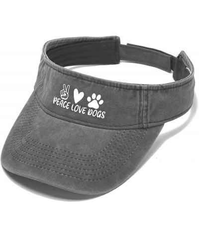 Peace Love Dogs Hat Visor Hats for Men Sun Visor Uv Protection Sun Visor Hat Light Grey $8.60 Visors