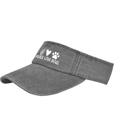 Peace Love Dogs Hat Visor Hats for Men Sun Visor Uv Protection Sun Visor Hat Light Grey $8.60 Visors