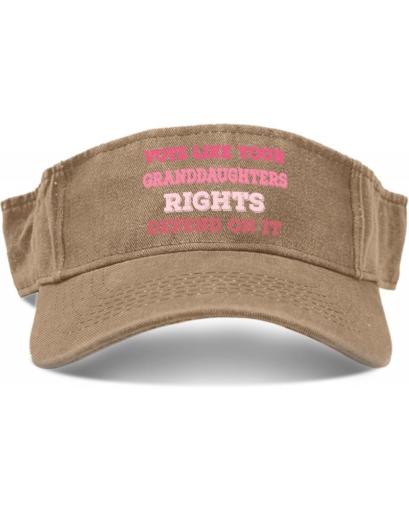 Vote Like Your Granddaughters Rights Depend On It Caps Sun Visor Hat for Teens Sun Visor Sun Pigment Khaki $8.77 Visors