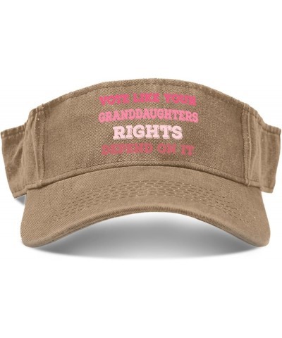 Vote Like Your Granddaughters Rights Depend On It Caps Sun Visor Hat for Teens Sun Visor Sun Pigment Khaki $8.77 Visors