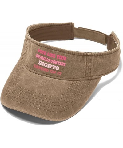 Vote Like Your Granddaughters Rights Depend On It Caps Sun Visor Hat for Teens Sun Visor Sun Pigment Khaki $8.77 Visors