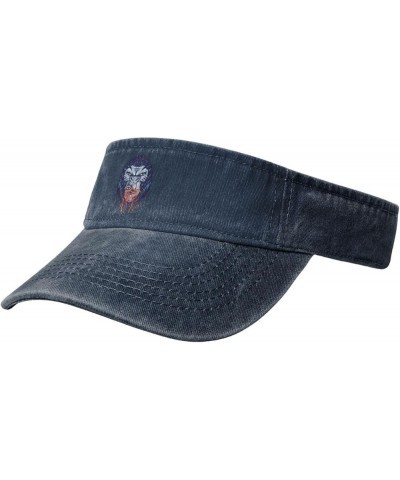 Angry Monkey Sun Visor Hats for Women Men Sun Hat Cotton Golf Hat Vintage Baseball Cap Navy Blue $10.34 Visors