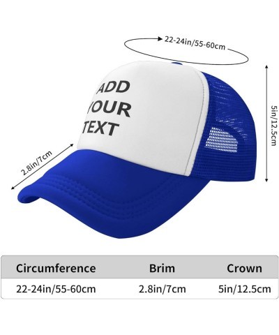 Custom Hats Your Design Here,Custom Photo Hats,Add Your Own Text and Design,Classic Mens Womens Personalized Baseball Hat Blu...