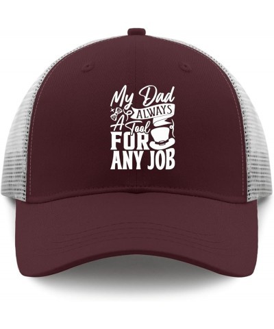 My Dad Always A Tool for Any Job hat Running Hats for Women Apricot Baseball hat Gifts for Men Cycling Hat Chestnut Red $9.67...