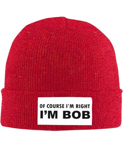 Beanie, of Course I'm Right I'm Bob Beanie Hat Women Knit Hat Men Slouchy Skull Cap Knitted Hat Hedging Hat Black Red $7.02 S...