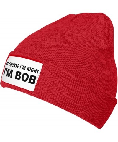 Beanie, of Course I'm Right I'm Bob Beanie Hat Women Knit Hat Men Slouchy Skull Cap Knitted Hat Hedging Hat Black Red $7.02 S...