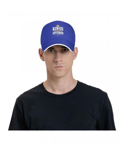 Kings are Born in September Baseball Cap Sandwich Brim Hats for Men Women Adjustable Caps Blue $13.54 Baseball Caps