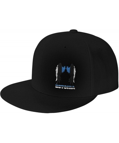 Snapback Baseball Cap Wings Estonia Flag Classic Dad Trucker Flat Bill Brim Hat Black $10.70 Baseball Caps