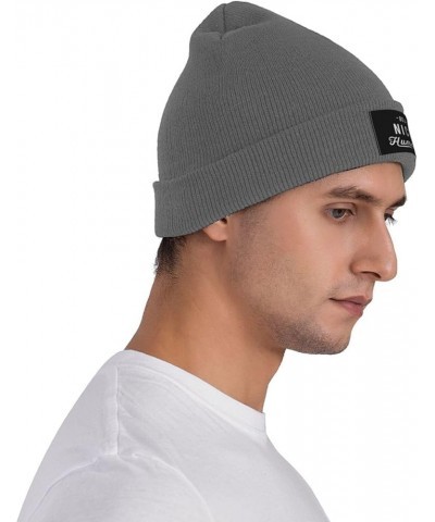 BE A Nice Human Knit Beanie Men Women Winter Warm Knit Beanie Black Deep Heather $13.10 Skullies & Beanies