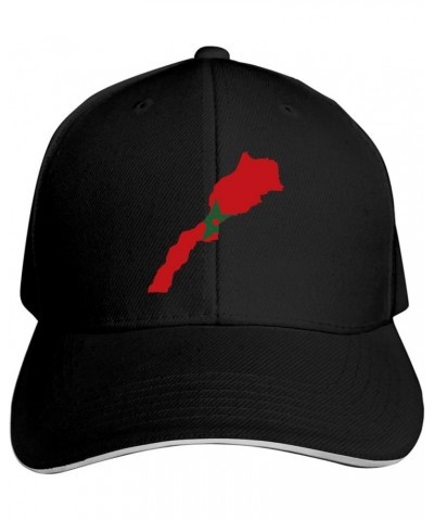 Morocco Flag Baseball Cap Unisex Stylish Stylish Baseball Cap Black $12.70 Baseball Caps