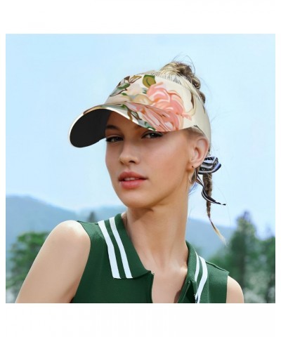 Rose Peaches and Cream Baseball Cap with Adjustable Empty Top for Women and Men - Uv Protection Sun Visor Hat $11.20 Visors