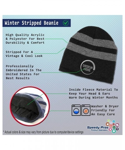 Custom Striped Beanie for Men & Women Guidance Counselor Acrylic Fleece Skull Cap Hats 1 Size Black Design Only $14.99 Skulli...